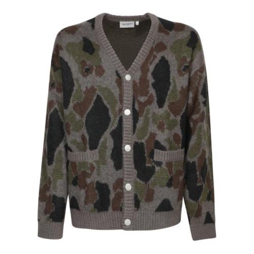 Camouflage Gebreide Vest Grijs Carhartt Wip , Gray , Heren