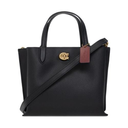 Schoudertas met logo Coach , Black , Dames