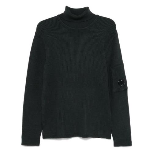 Hoge hals rechte snit sweaters C.p. Company , Black , Heren