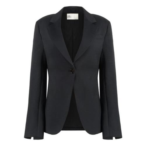 Polyester Reverskraag Blazer met Zakken Tory Burch , Black , Dames