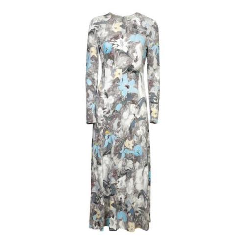 Blauwe Bloemen Midi Jurk Tory Burch , Multicolor , Dames