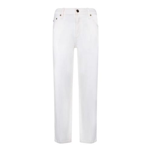 Witte Flare Fit Denim Jeans Tory Burch , White , Dames