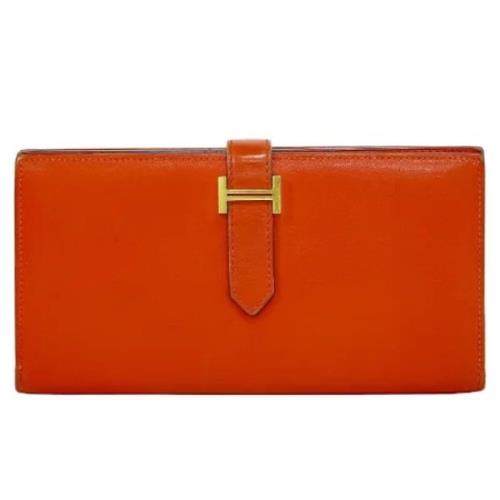 Pre-owned Leather wallets Hermès Vintage , Red , Dames