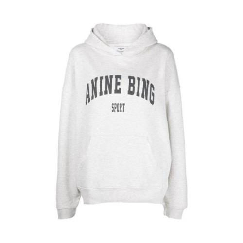 Grijze Groene Logo Hoodie Anine Bing , Gray , Dames