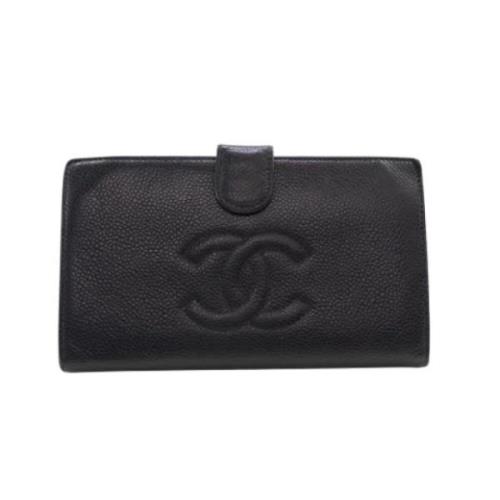 Pre-owned Leather wallets Chanel Vintage , Black , Dames