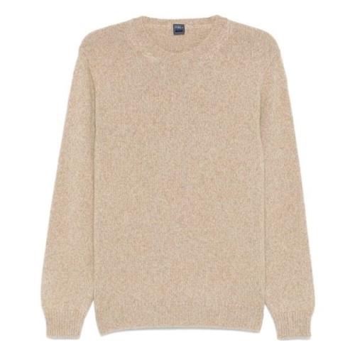 Luxe Cashmere Crew-Neck Gebreide kleding Fedeli , Beige , Heren