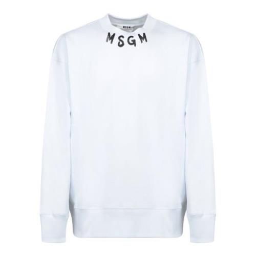 Witte Sweatshirt voor Mannen Aw24 Msgm , White , Heren