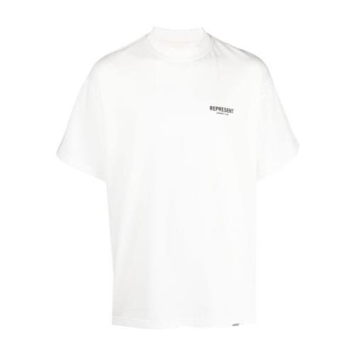 Moderne Logo Print Katoenen T-shirt Represent , White , Heren