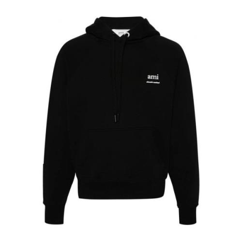 Zwarte Katoenen Hoodie Ami Paris , Black , Heren