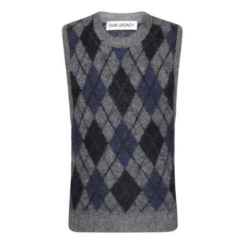 Geruite Crew Neck Vest Our Legacy , Multicolor , Heren