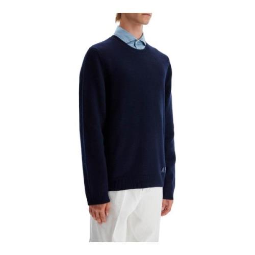 Compacte Wol Edward Pullover Trui A.p.c. , Blue , Heren