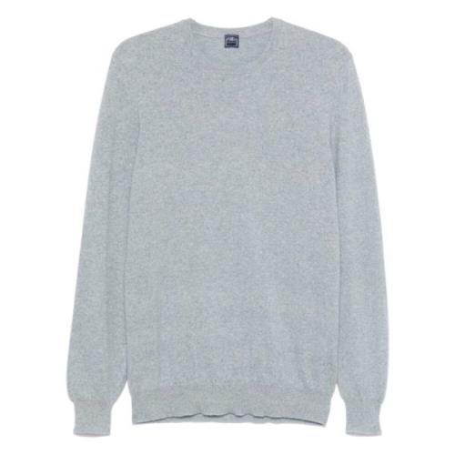 Luxe Cashmere Crew-Neck Gebreide kleding Fedeli , Blue , Heren