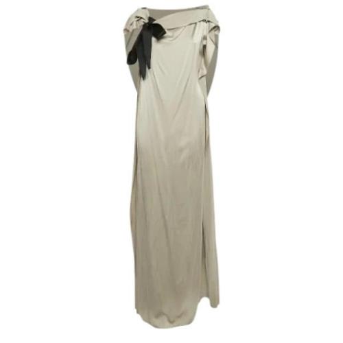 Pre-owned Satin dresses Carolina Herrera Pre-owned , Gray , Dames