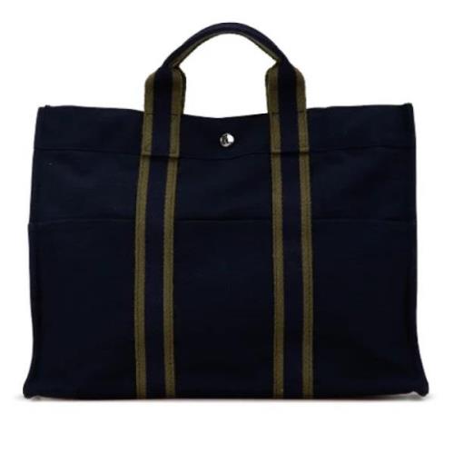 Pre-owned Canvas totes Hermès Vintage , Blue , Dames