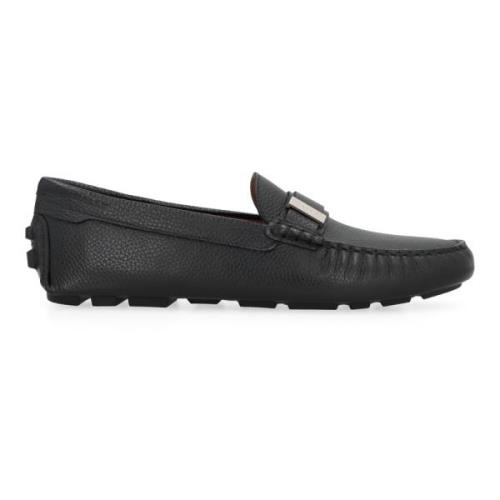 Korrelig Leren Loafers Ronde Neuslijn Bally , Black , Heren