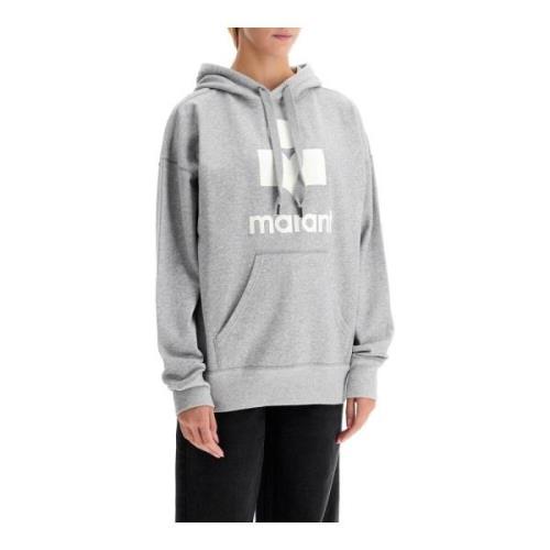 Hoodie met Flocked Logo en Koord Isabel Marant Étoile , Gray , Dames