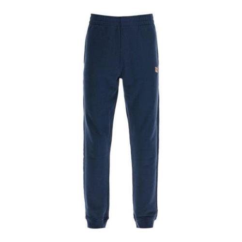 Fox Head Patch Jersey Joggers Maison Kitsuné , Blue , Heren