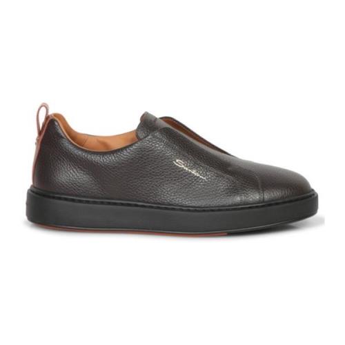 Bruine Sneakers Verhoog Stijl Comfort Santoni , Brown , Heren