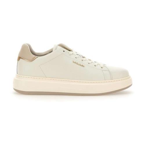 Witte Leren Chunky Court Sneakers Woolrich , White , Dames