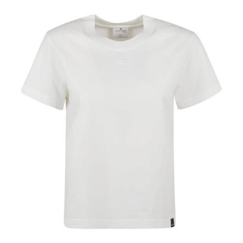 Wit Heritage T-shirt met Logo Courrèges , White , Dames