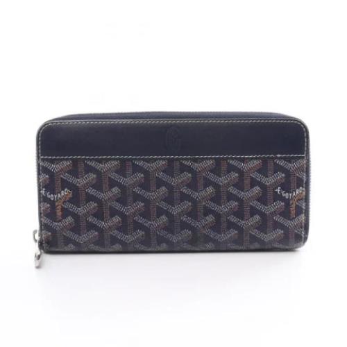 Pre-owned Coated canvas wallets Goyard Vintage , Blue , Dames