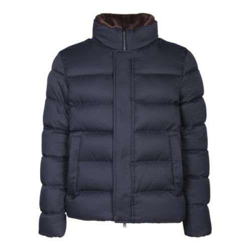 Blauwe donsjas Aw24 Herno , Blue , Heren