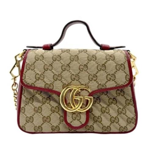 Pre-owned Canvas gucci-bags Gucci Vintage , Beige , Dames