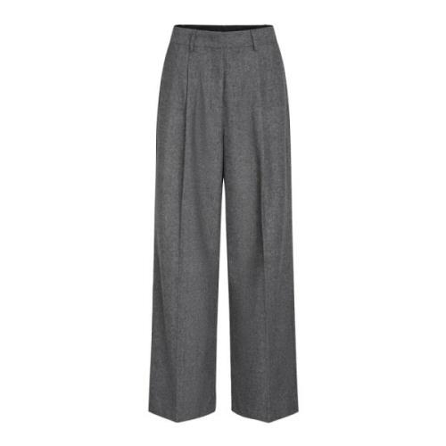 Elegante Grijze Broek met Klassieke Afwerking Heartmade , Gray , Dames