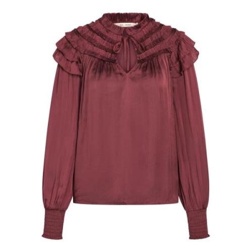 Romantische Flori Blouse met Ruchedetails RUE de Femme , Red , Dames