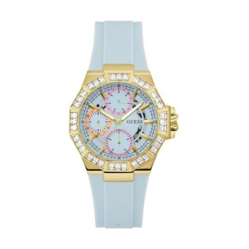 Dameshorloge Selene Multifunction lichtblauw, goud 39 mm Gw0695L1 Gues...