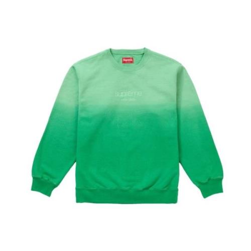 Groene Gedompelde Crewneck Sweater Supreme , Green , Heren