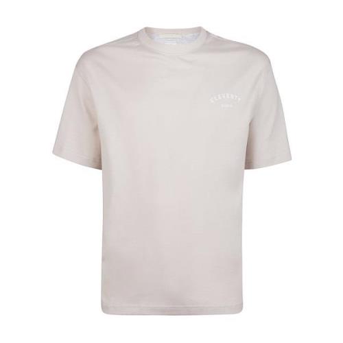 Katoenen Jersey Ronde Hals T-Shirt Eleventy , White , Heren