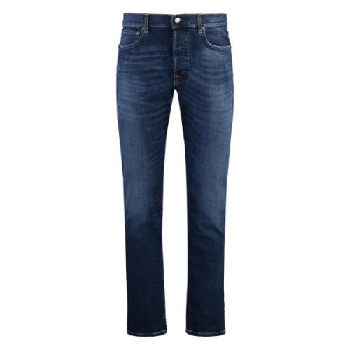 Slim Fit Jeans met Metalen Details Department Five , Blue , Heren