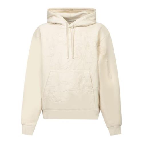 Witte Sweatshirt met Reliëfontwerp Burberry , White , Heren