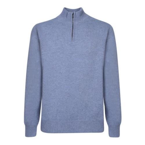 Blauwe Gebreide Kleding voor Mannen Aw24 Zanone , Blue , Heren