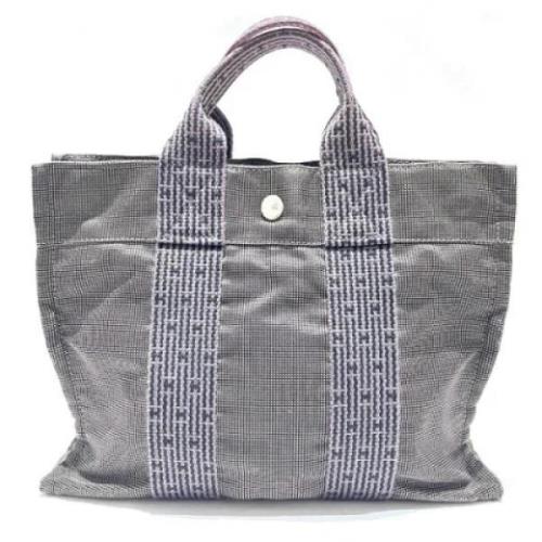 Pre-owned Canvas handbags Hermès Vintage , Gray , Dames