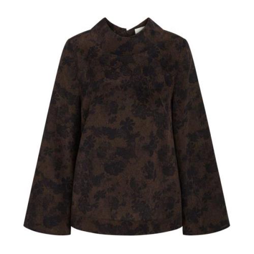 Gedrapeerd Kraag A-Lijn Blouse Teak Heartmade , Brown , Dames