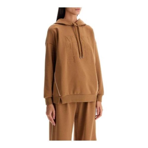 Contrast Piping Boxy Hoodie Max Mara , Brown , Dames