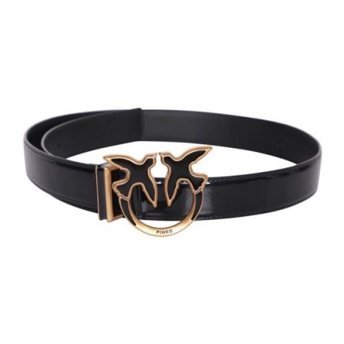 Zwarte Leren Riem voor Vrouwen Pinko , Black , Dames