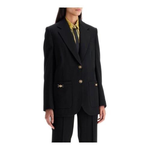 Wollen blazer met Medusa-decoratie Versace , Black , Dames