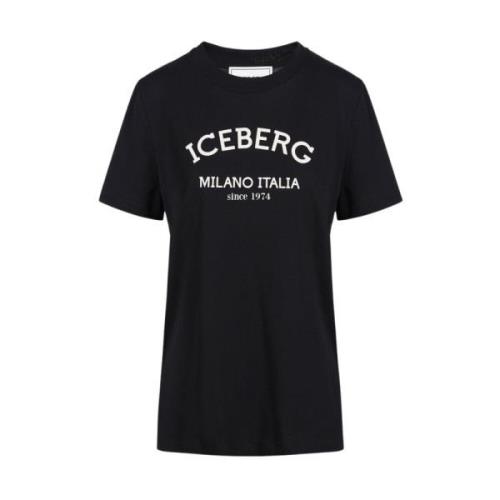 Regular fit T-shirt in katoenen jersey Iceberg , Black , Dames