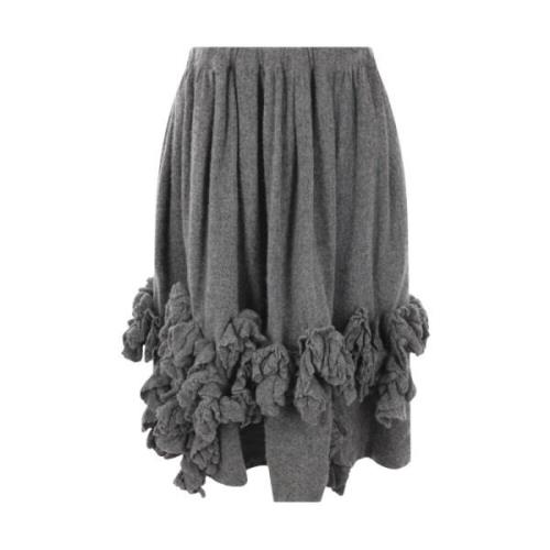 Bloemenwol midi-rok Comme des Garçons , Gray , Dames