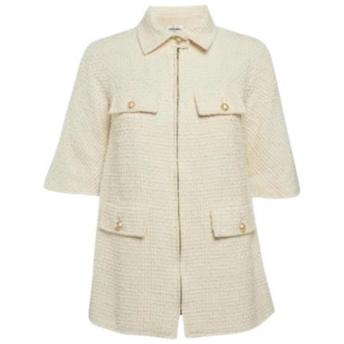 Pre-owned Cotton outerwear Chanel Vintage , White , Dames