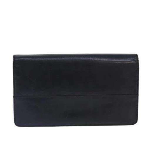 Pre-owned Leather wallets Chanel Vintage , Black , Dames