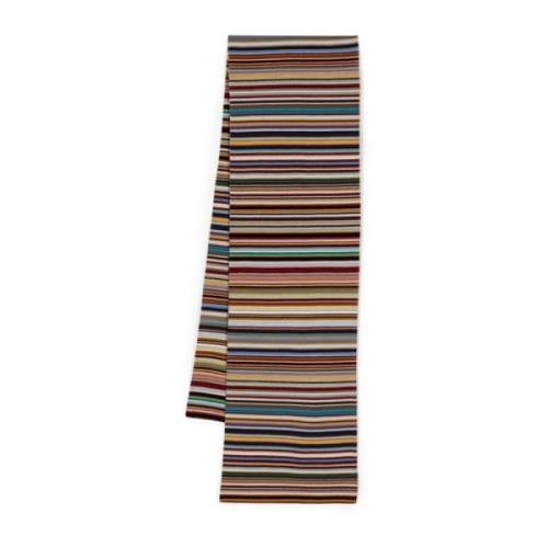 MultiColour Gestreept Wol Sjaal PS By Paul Smith , Multicolor , Heren