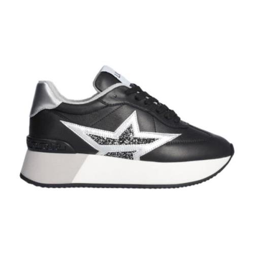 Dromerige 03 Leren Sneakers met Metalen Inzetstukken Liu Jo , Black , ...