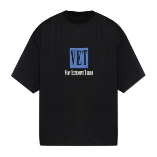 T-shirt met print Vetements , Black , Heren