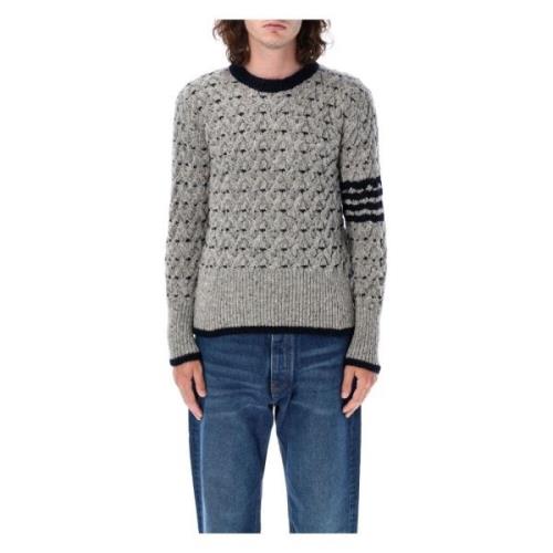 Lichtgrijs Kabelsteek Gebreide Kleding Aw24 Thom Browne , Gray , Heren