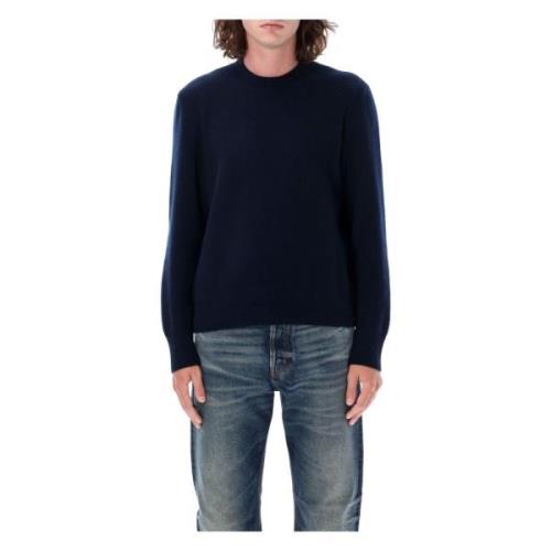 Navy Gebreide Trui Pullover Aw24 Thom Browne , Blue , Heren