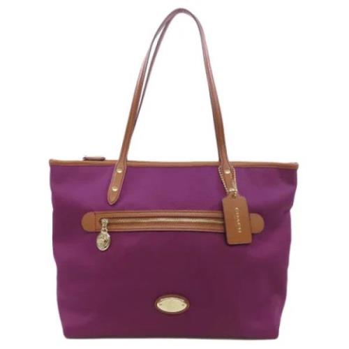 Pre-owned Canvas handbags Coach Pre-owned , Purple , Dames